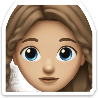 Brown hair blue eyed girl sticker