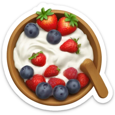 fruit yogurt bowl with strawberries and grapes sticker