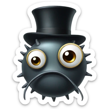 mite with monocle and top hat sticker