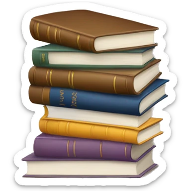 neutral stack of books sticker