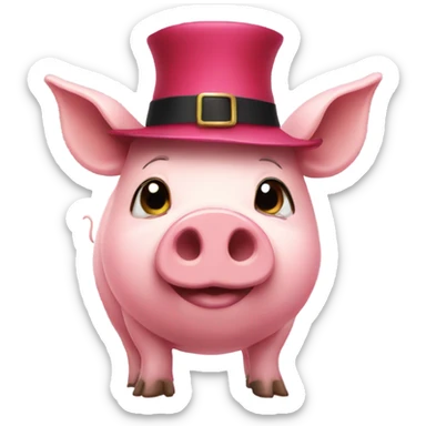 Piggy with 22 hat on sticker