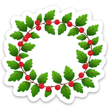 Holiday garland laying in a flat horizontal line sticker