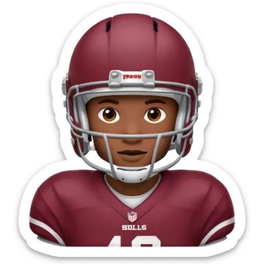 college football player Maroon color sticker