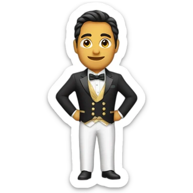 el pana miguel con traje de gala saludando  sticker