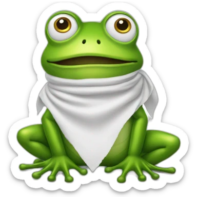 Emojis of a frog died with white cloth over it sticker