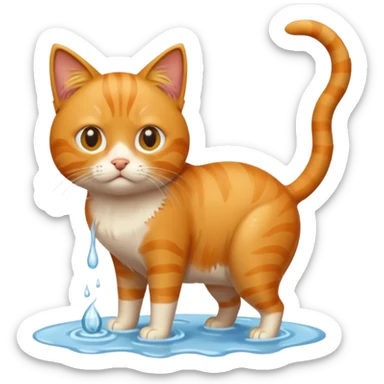 Cat peeing sticker