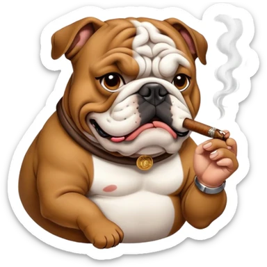 Bulldog smoking a cigar  sticker
