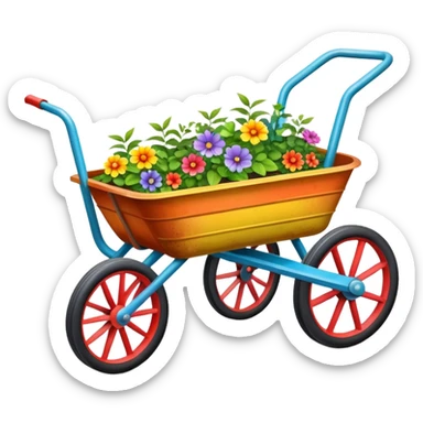 colorful wheelbarrow garden cart sticker