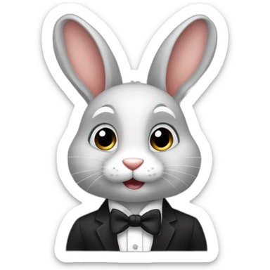 rabbit in a tux sticker