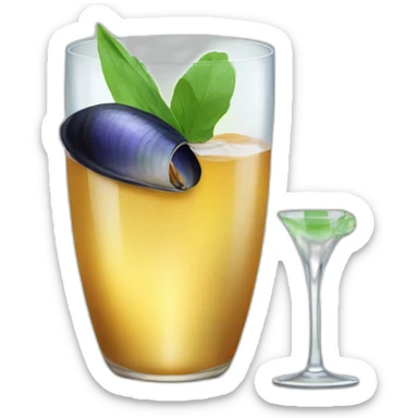 Mussel holding a glass of spritz sticker