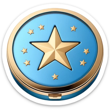 A round case that narrows toward the bottom, with a star-shaped debossed pattern on the eyeshadow and a debossed ETUDE logo beneath it sticker