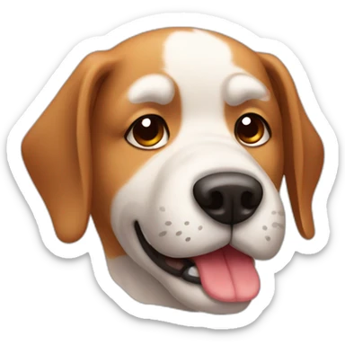 Dog feeling sick  sticker