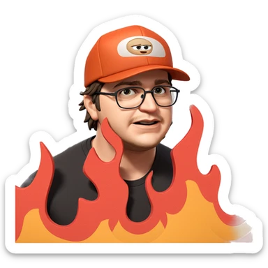 cool guy with glasses hat sticker