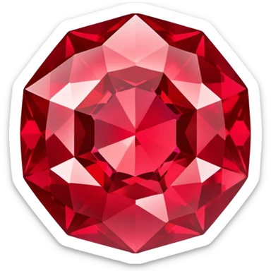 ruby gemstone with facets sticker