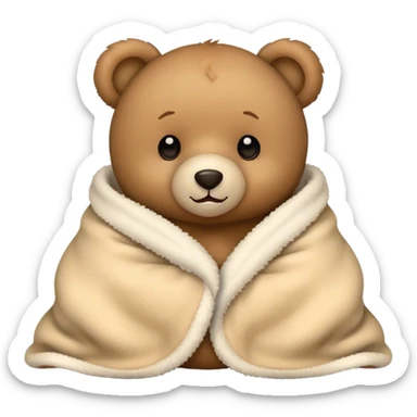 Teddy bear in blanket  sticker