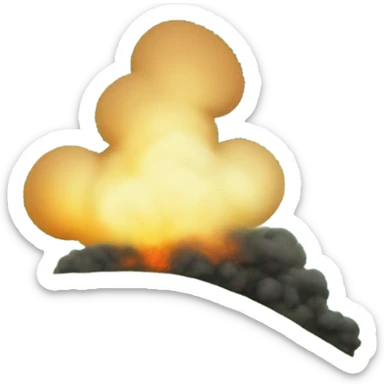 A grassy hill with gas coming out the top sticker