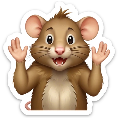 Rat king getting slapped in the face  sticker