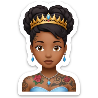 Tattooed princesses black girl sticker