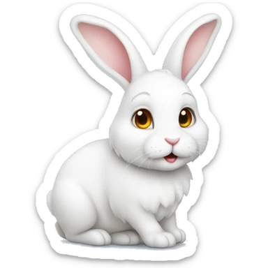 cute white rabbit sticker