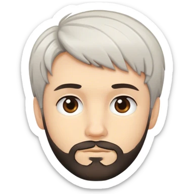 Cute white male, short dark colored hair and facial hair short shaggy hair sticker