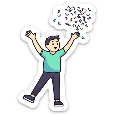 throwing confetti sticker