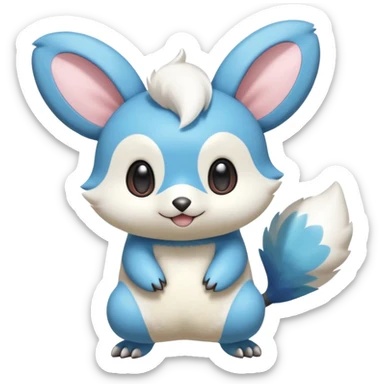 Shiny Tropical Exotic Energetic Happy Chill Wowie Minccino-Piplup-Oshawott-Emolga-Minun-Hybrid (Full body) sticker