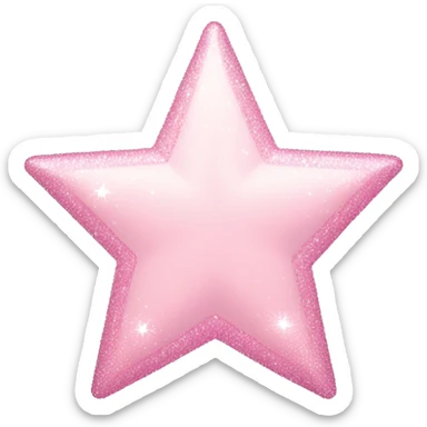 pale pink star sparkle sticker