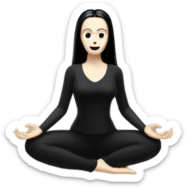 morticia addams doing yoga  sticker