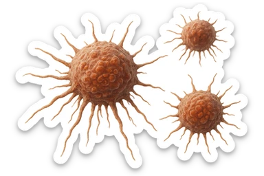 SEI CELLULE TUMORALI ANATOMICHE REALISTICHE FLUTTUANO IN ARIA sticker