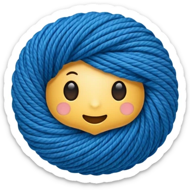 Rolled Yarn Ball blue  sticker
