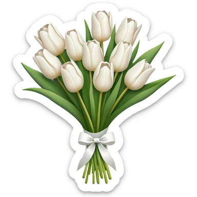 white tulip bouquet sticker