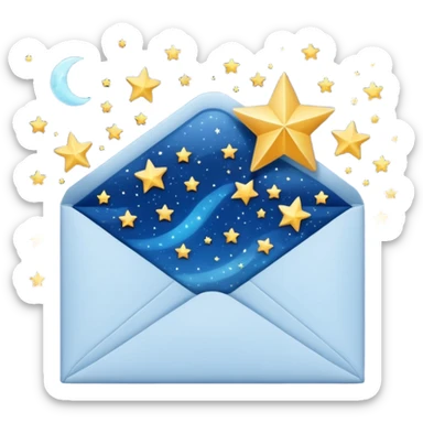 a beautiful starry envelope sticker