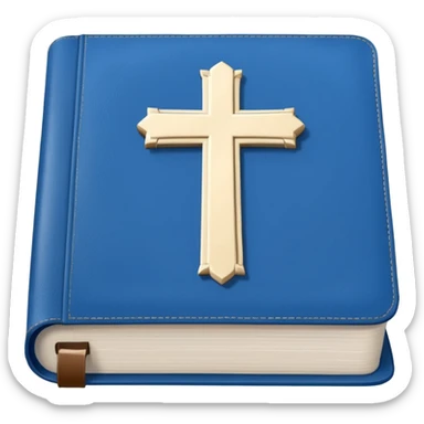 Blue Bible smooth with white cross sticker