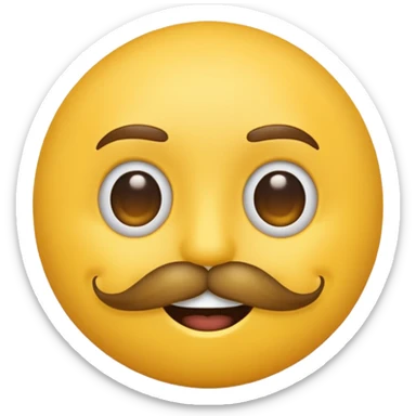 Yellow emoji with a mustache  sticker