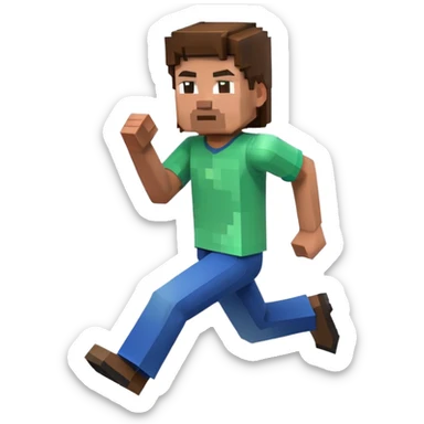 Minecraft character running sticker