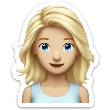 blonde hair blue eyes girl with hair in wind sticker