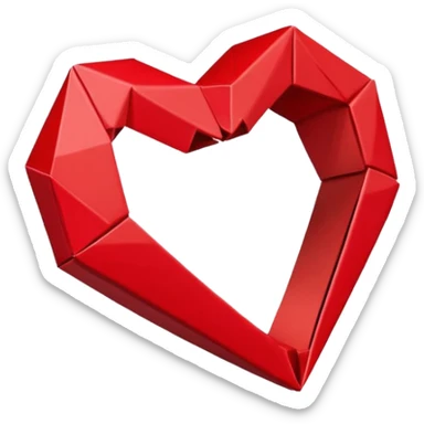 paper origami heart ring sticker