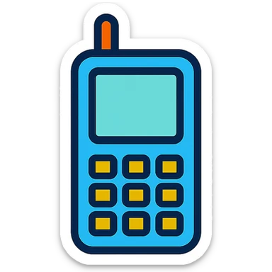 cell phone icon, color outline style, modern and friendly sticker