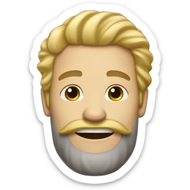 homme blond imberbe avec cheveux en l'air et homme blond avec barbe et cheveux à pa sticker