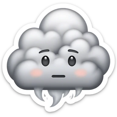 dense single cloud of gray smoke sticker