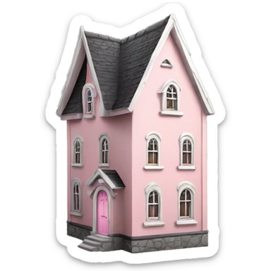 light pink gothic house  sticker