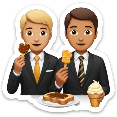 Vegemite on toast with elon musk with Taylor swift in the background eating ice crea sticker