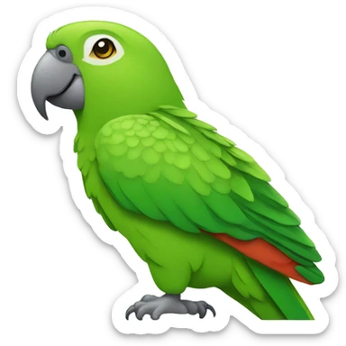 isolated green parrot profile sticker