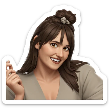 smiling girl with brown hair sticker