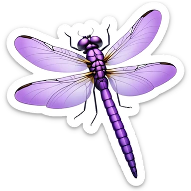 Purple dragonfly sticker