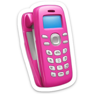 Pink closed flip-phone sticker