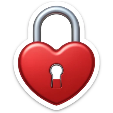 A lock in the shape and colour of a love heart sticker