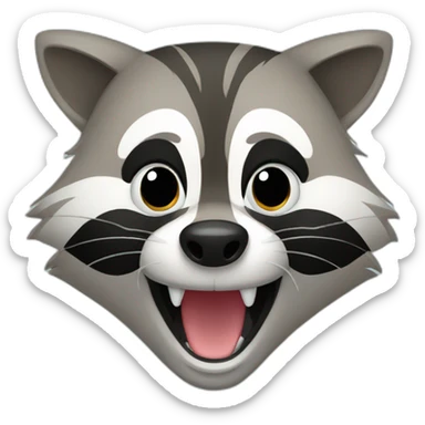Cartoon Raccoon celebrating sticker
