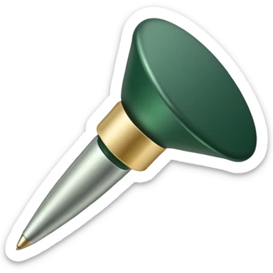 dark green pushpin with light beige tip sticker