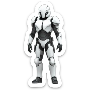 futuristic white Phantom squad armored full body sticker